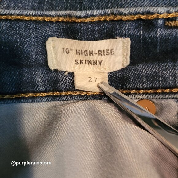 Madewell Jeans 27 Skinny 10" High Rise Medium Dark Wash Tummy Control Stretch - Picture 5 of 12